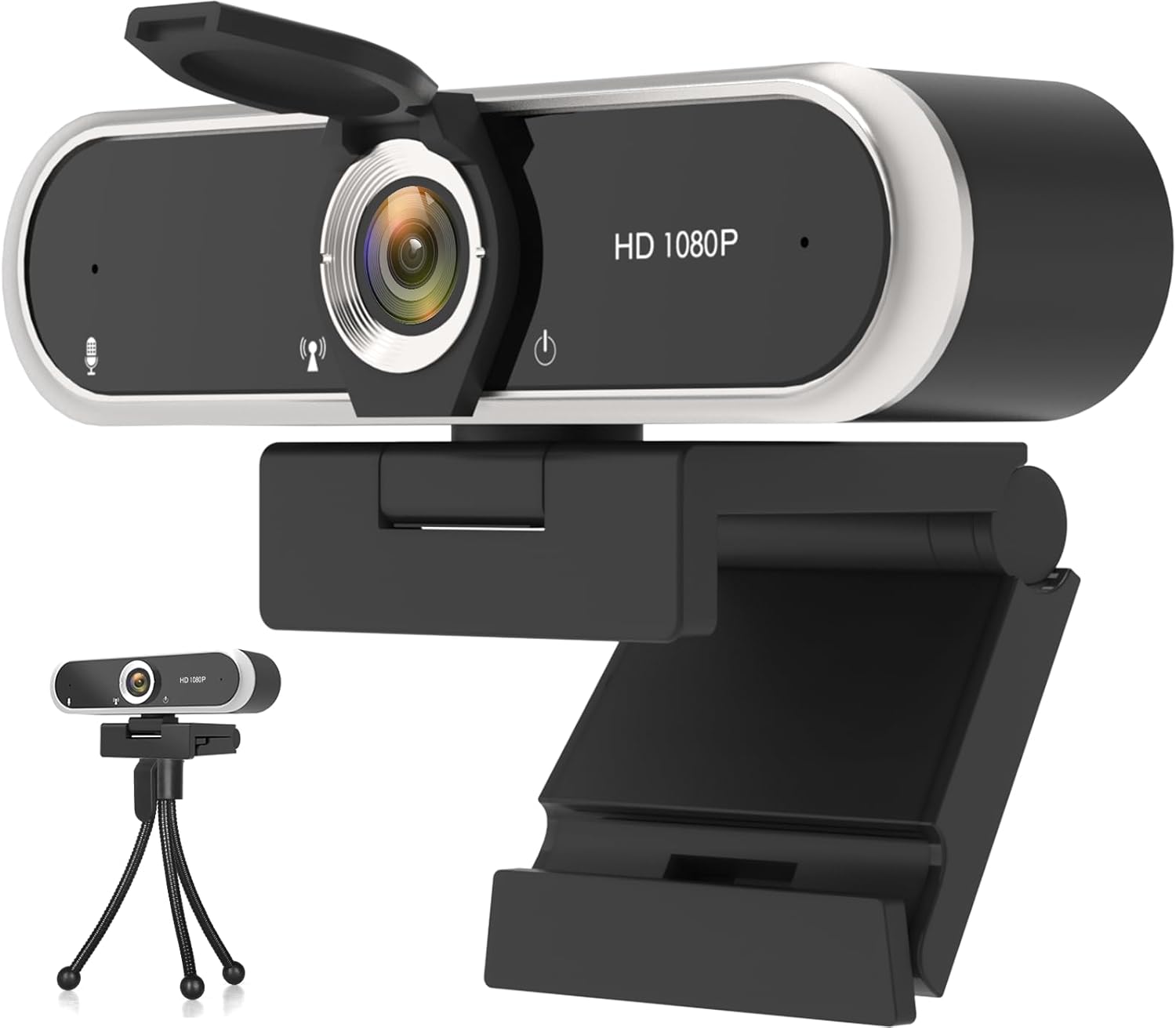 1080P HD Webcam with Microphone & Privacy Cover — front view