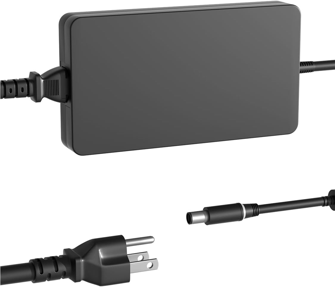 240W Laptop AC Adapter Charger Compatible with Dell G15, G16, Alienware and Precision Series — front view