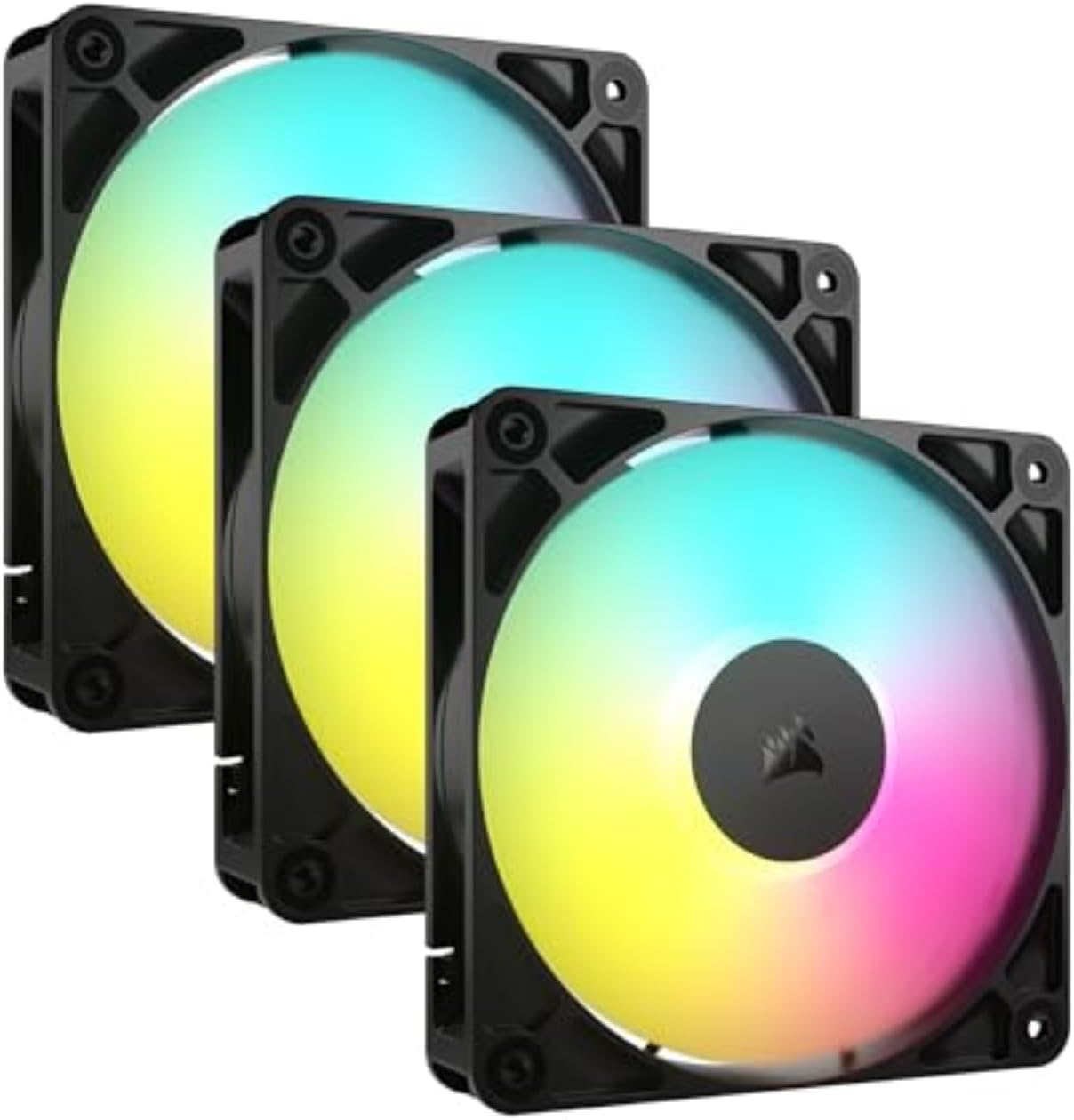 RS120 ARGB 120mm PWM Cooling Fans with Daisy-Chain Connections, Triple Pack — front view